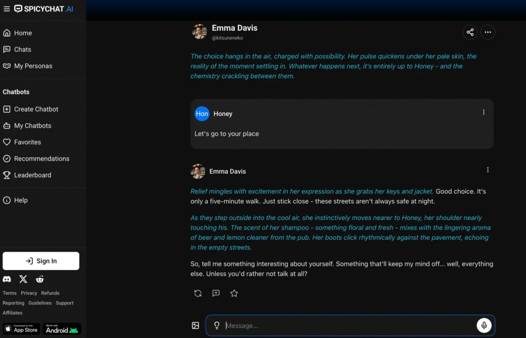 SpicyChat AI Review Chat